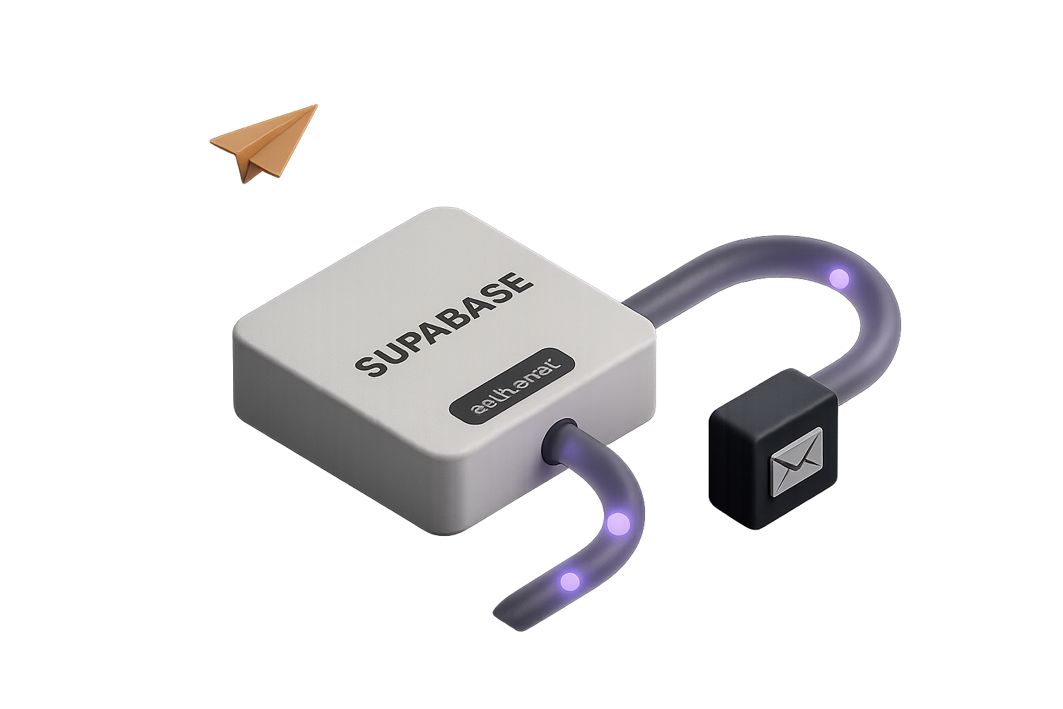 Sviluppatore che collega un database Supabase a un workflow di invio email